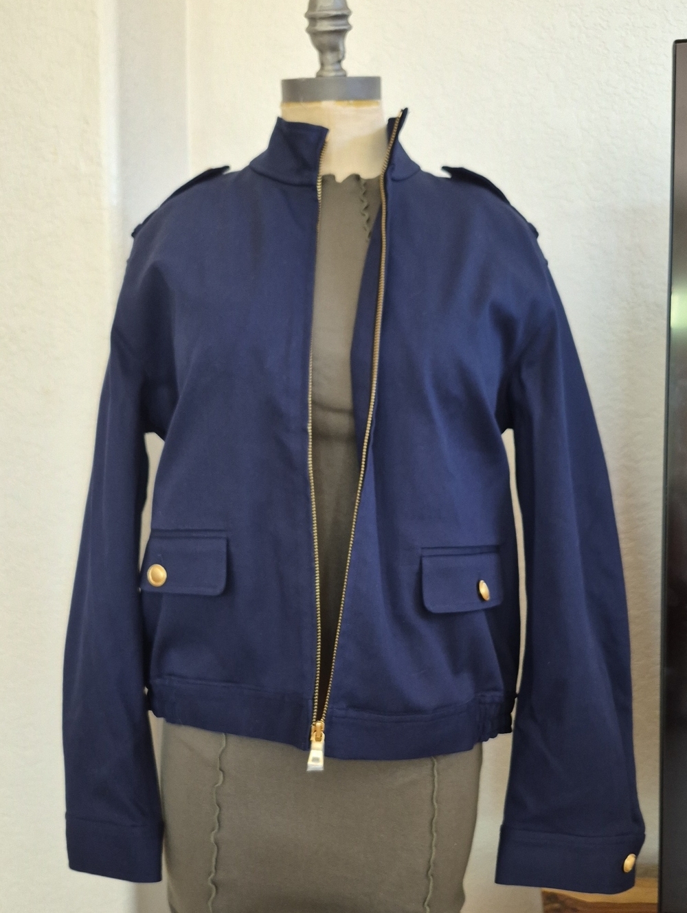 W By Worth Military Style, Zip Up Jacket SZ Medium